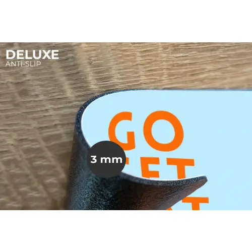 Blauw - Oranje - Tekst Placemat vinyl groot -closeup
