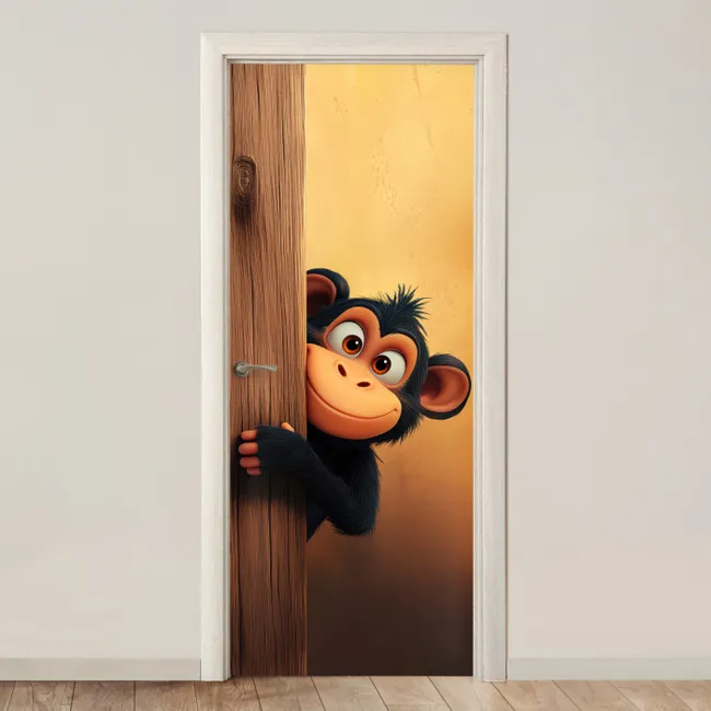 Door sticker - Monkey - Animals - Animation - Door