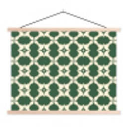 Tegel - Klassiek - Groen textielposter latten blank klein 122 -3d