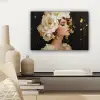 Abstract - Vrouw - Bloemen - Wit canvas 2cm klein -sfeer6