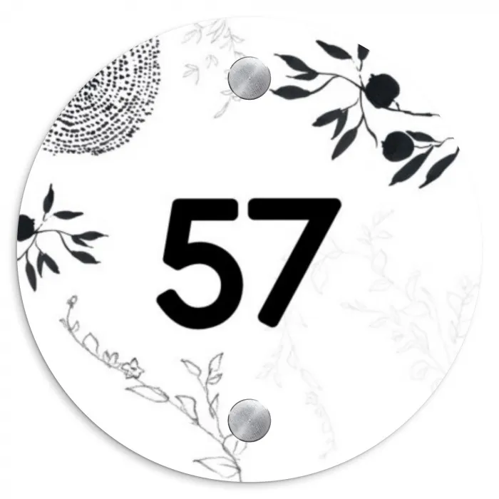 Botanisch - Traditioneel Naambord Rond klein -3d