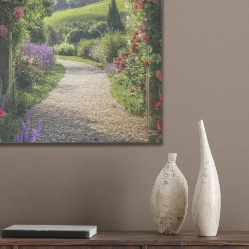 Doorkijk - Tuinboog - Bloemen - Natuur - Pad PET vilt klein -sfeer6_closeup