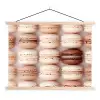 Macarons - Beige - Bruin textielposter latten blank klein -3d
