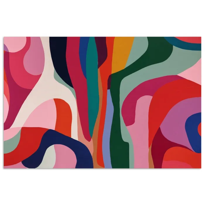 Vormen - Bochten - Kleurrijk - Abstract poster papier klein -3d