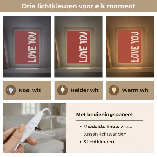 Schuin - Loveyou - Rood Light Box met kabel (Tafellamp) klein -USP_lichtkleurNL