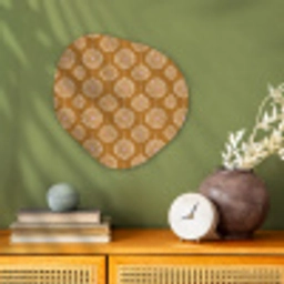 Bloemen - Modern - Oker Wandcirkel Organisch Forex 3mm klein 629 -sfeer2