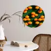 Mandarijn - Oranje - Druppels - Groen Wandcirkel kunststof plaat 5mm dik klein 188 -sfeer4