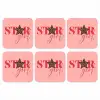 Star girl - Roze - Panter - Ster onderzetter kurk middel -3d