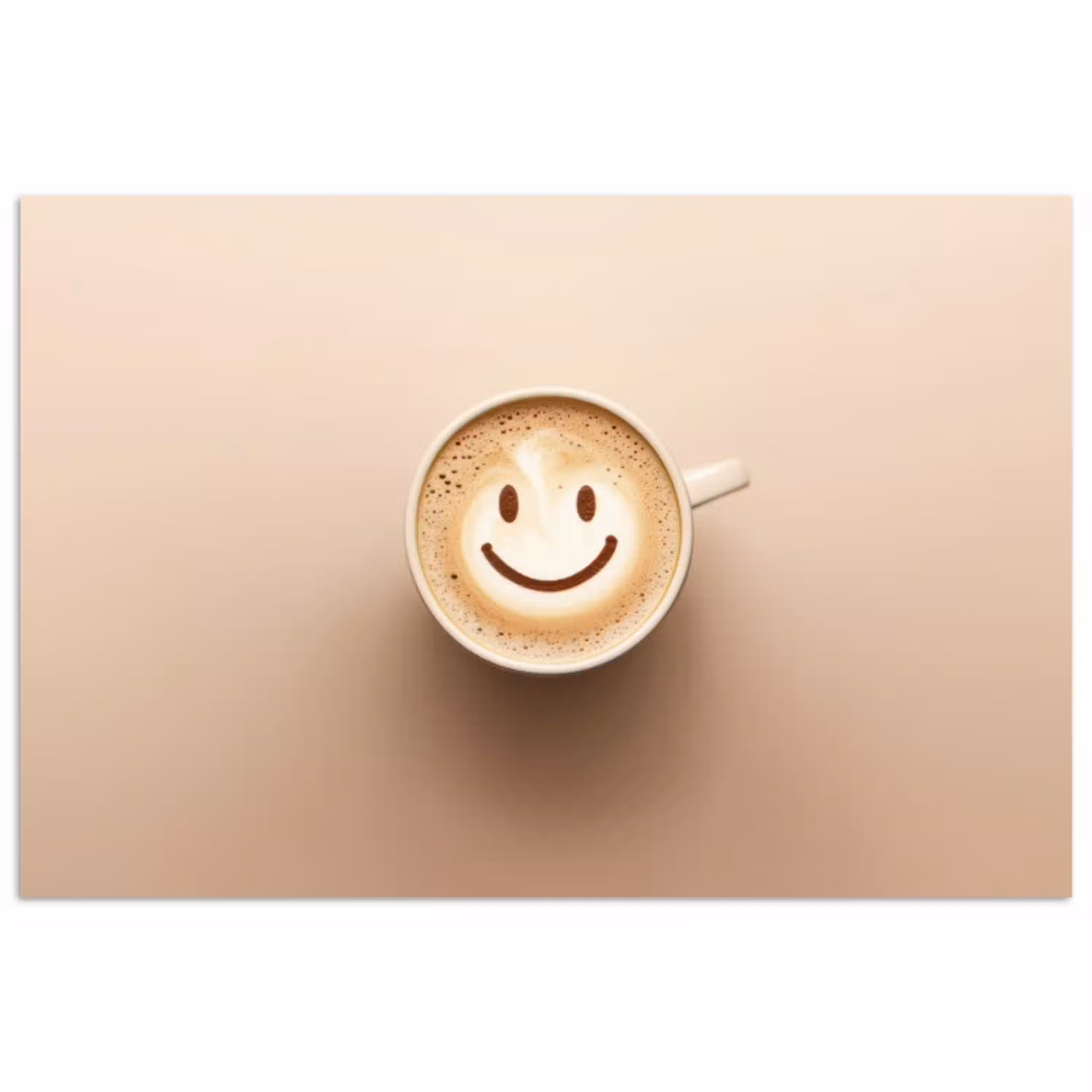 Koffie - Melkschuim - Lach - Beige poster papier klein -3d