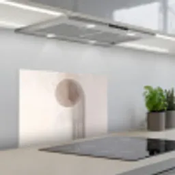 Minimalistisch - Cirkel - Lichtgrijs keuken achterwand spatscherm klein -3d_schuin