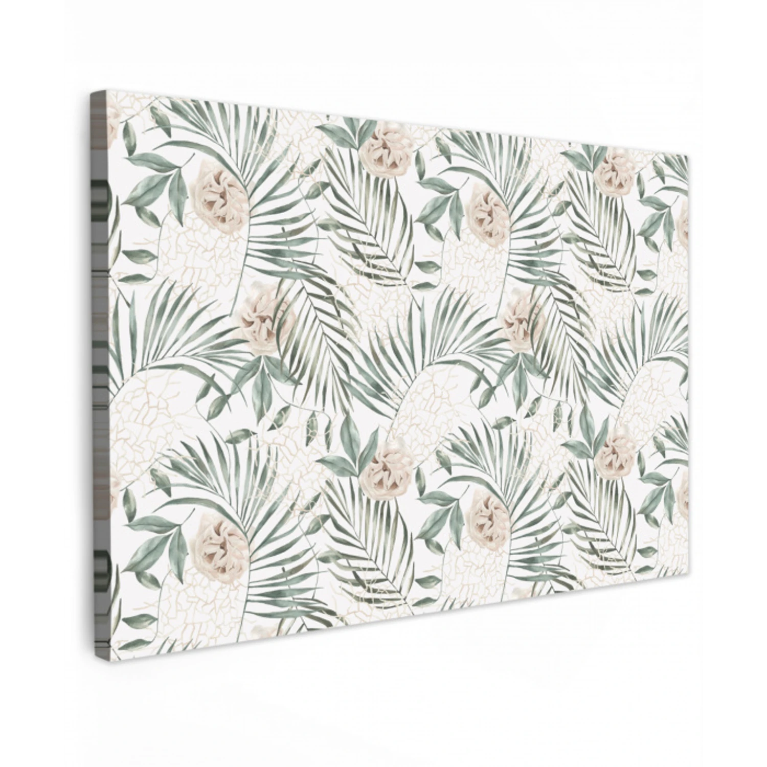 Bohemian - Bloemen - Bladeren - Jungle - Tropical Tuinposter op houten frame 2 cm dik klein -3d