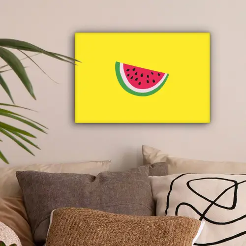 Fruit - Watermeloen - Geel canvas 2cm klein -sfeer1