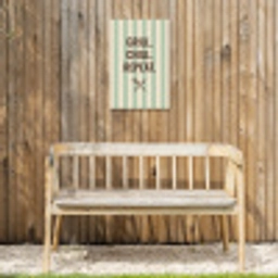 Quote - Strepen - Grill Tuinposter op houten frame 2 cm dik klein -sfeer4