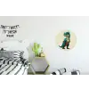 Stekels - Dino - Blauw - Gespierd Wandcirkel aluminium klein -kinderkamer