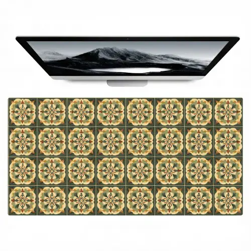 Ornament - Patroon - Groen Muismat XXL klein 681 -zzz3d