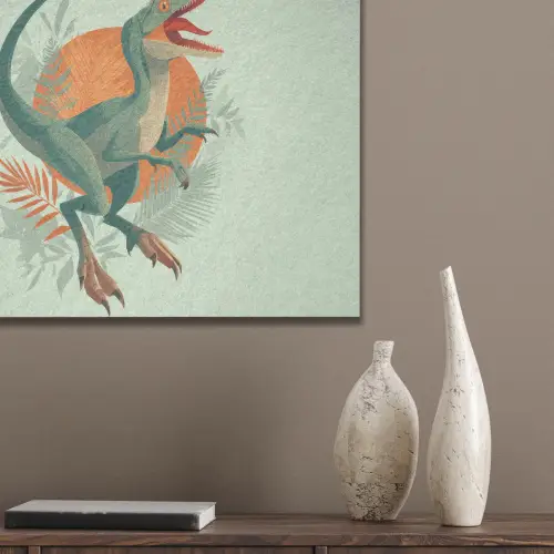 Dino - Bladeren - Grafisch - Groen PET vilt klein -sfeer6_closeup