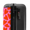 Dicht patroon van rode harten op roze achtergrond NBS - Handbagage koffer - Kinderen Unisex middel -slot