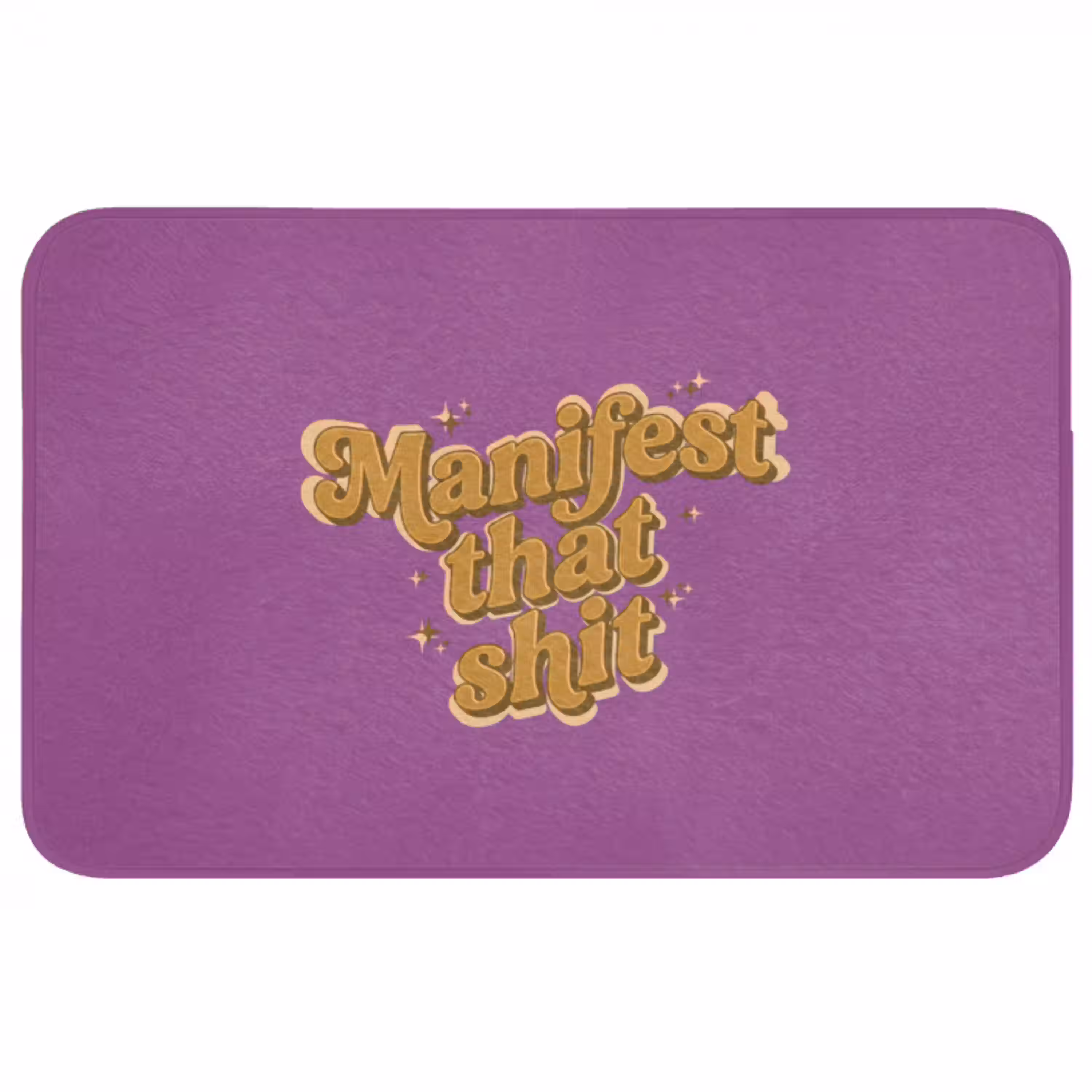 Manifest that shit - Paars - Glitter Badmat middel -3d
