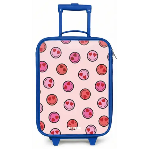 Hartje - Smiley - Patroon Kinderkoffer - Blauw klein -zz3dotto