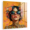 Vrouw - Bloemen - Aesthetic - Oranje plexiglas 5mm klein -zzzproduct_nieuw