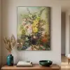 Grote vaas met bloemen - Josep Mirabent - Oude meesters Textielframe zwart klein -sfeer1