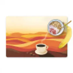 Koffie - Landschap - Oranje - Koffiebonen Placemat vinyl groot -zzzproduct_Kitchenyeah-website