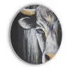 Stier - Hoorns - Snuit - Goud Akoestische PET Vilt - Rond klein -3d