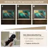 Marmer - Goud - Blauw groen - Abstract - Turquoise Light Box met batterij (Wandlamp) middel -USP_dimbaarNL