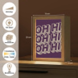 Oh hi - Paars - 3D Light Box met kabel (Wandlamp) klein -USP_websiteoverzichtDE