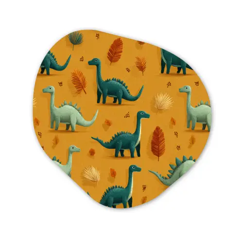 Dinosaurussen - Stekels - Herfstbladeren - Bruin Wandcirkel Organisch Forex 3mm klein -3d
