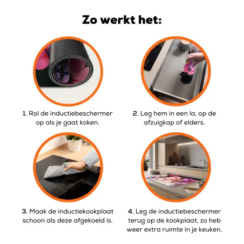 Bloemen - Kleurrijk - Bloei Inductie beschermer vinyl 3mm klein -zzzzzzz-td-werking