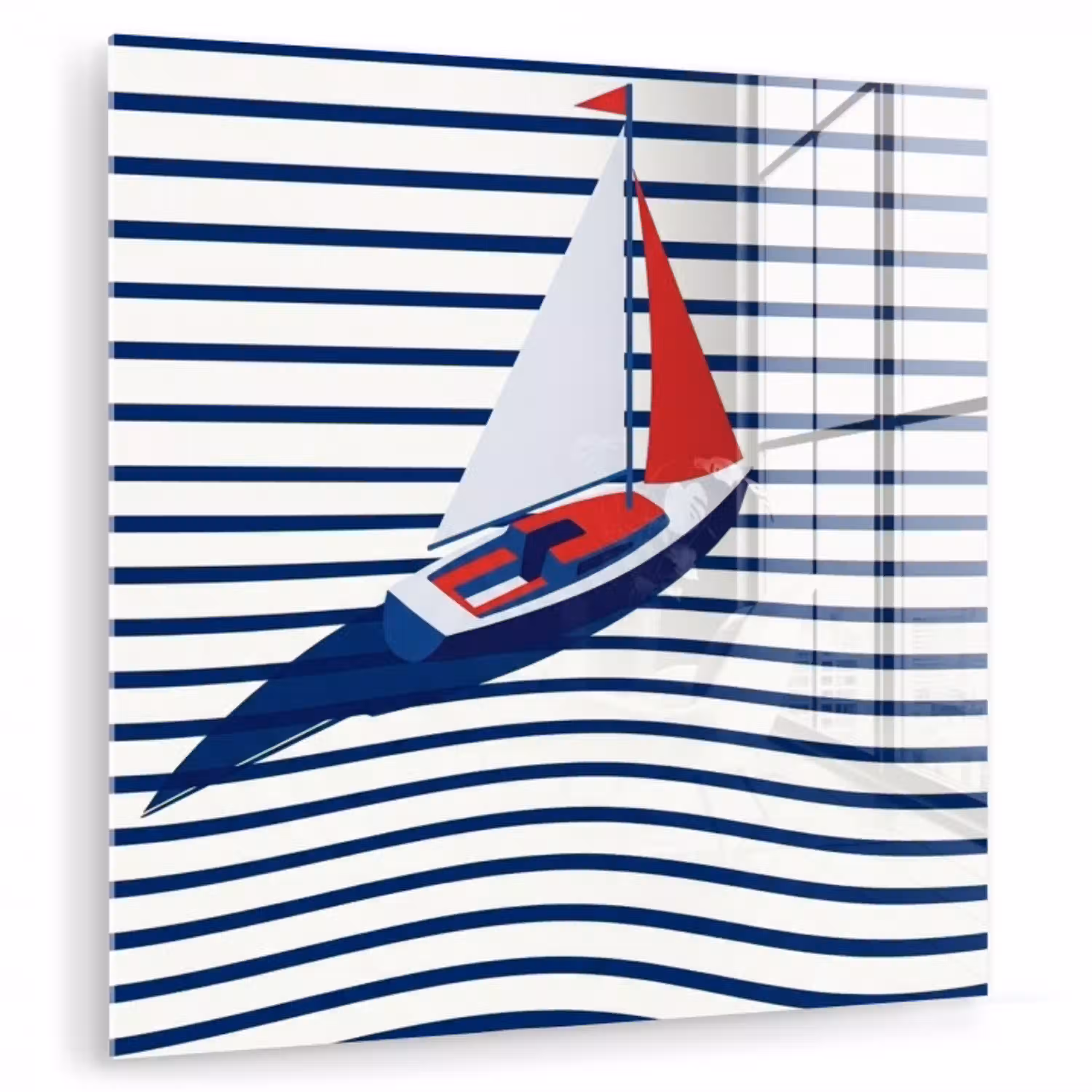 Boot - Water - Abstract - Blauw plexiglas 5mm klein -zzzproduct_nieuw