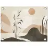 Japandi - Landschap - Beige tuinposter los doek klein -3d