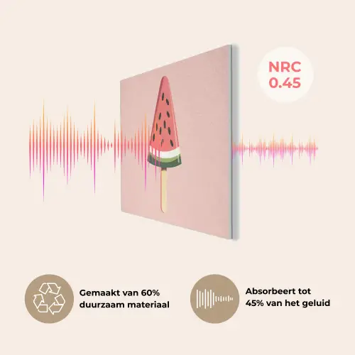 Watermeloen - Ijsje - Pitjes - Rood PET vilt klein -USP_NL