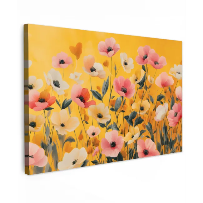 Outdoor Leinwand - Blumen - Feld - Gelb