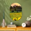 Zonnebloem - Natuur - Berg Wandcirkel Ovaal Forex klein -sfeer2
