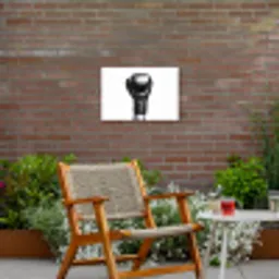 Bokshandschoen - Zwart - Hand Tuinposter op houten frame 2 cm dik klein -sfeer3