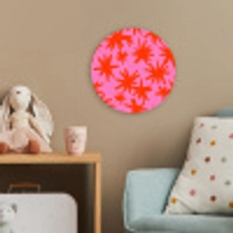 Modern - Sterren - Roze Wandcirkel kunststof plaat 5mm dik klein 188 -tsfeer1_kind