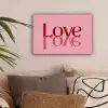 Love - Roze - Spiegeling canvas 2cm klein -sfeer1