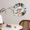Hert - Sneeuw - Winter - Bos - Dieren Wandcirkel kunststof plaat 5mm dik klein -sfeer4