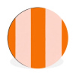 Strepen - Modern - Oranje Wandcirkel aluminium klein 190 -3d