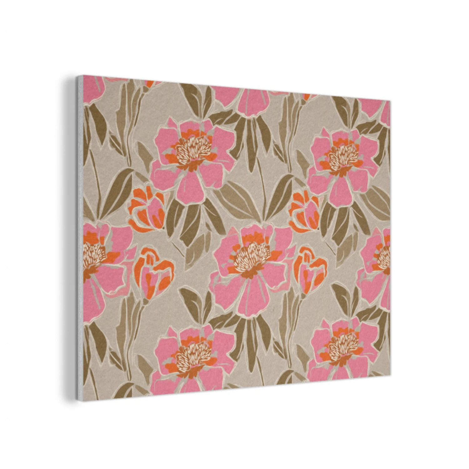 Pioenrozen - Patroon - Roze PET vilt klein 837 -3d