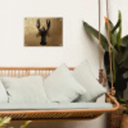 Kreeft - Zwart - Goud - Luxe tuinposter los doek klein -sfeer7