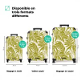 Palmblad - Patroon - Groen NBS - Handbagage koffer - Volwassenen Unisex middel zzzzzzVergelijking_3FR