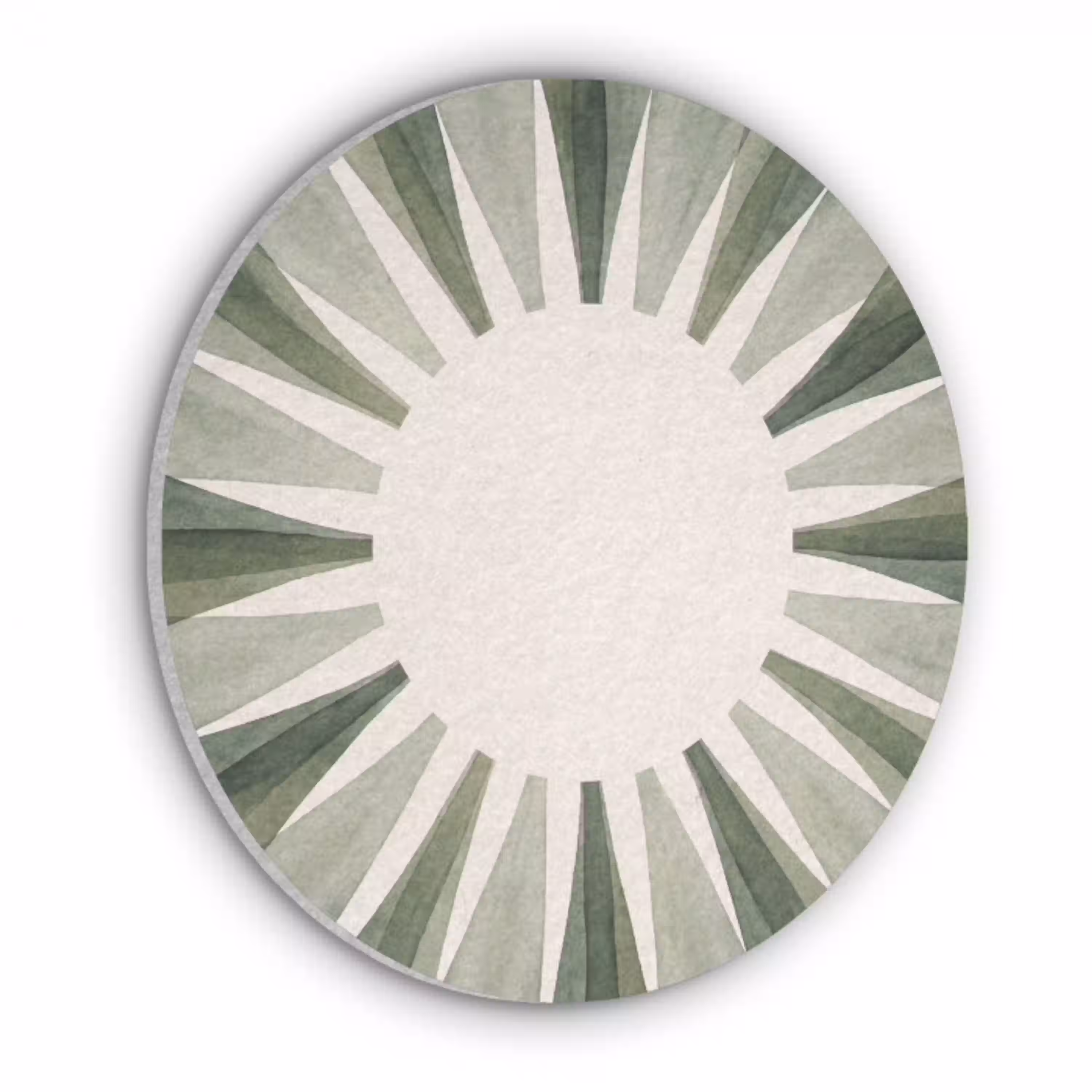 Planten - Abstract - Waterverf - Groen - Natuur Akoestische PET Vilt - Rond klein -3d