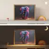 Olifant - Kleuren - Sterren - Dier Light Box met batterij (Wandlamp kind) middel -sfeer3_kind