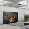 Lepels - Wit - Poeder - Kruiden keuken achterwand spatscherm klein -3d_schuin