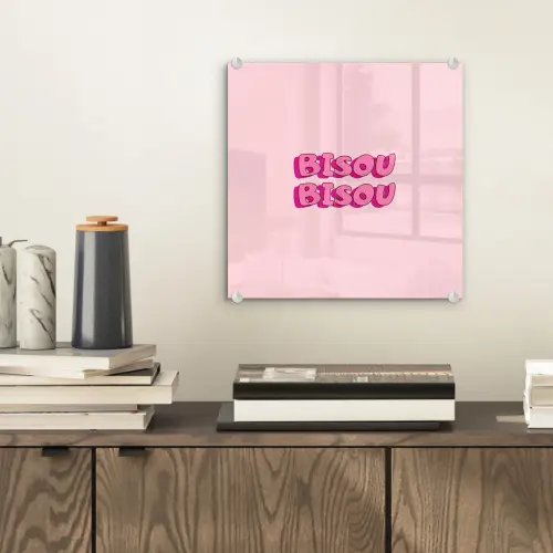 Bisou - Roze - Schaduw plexiglas 5mm klein -sfeer1