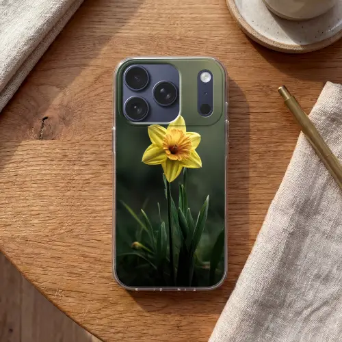 Bloem - Narcis - Gras - Geel Telefoonhoesje iPhone 17 Pro klein -sfeer1