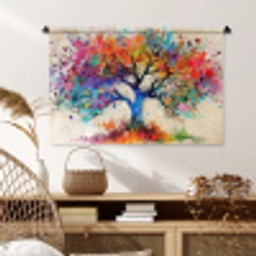 Levensboom - Natuur - Kleurrijk - Boom Wandkleed katoen middel -sfeer5
